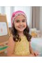 Set of 2 Girls' Viscose Triangle Bonnets Fuchsia / Black - 2-9 Years Old Children's Bonnet with Lace and Rose Detail - 5