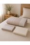 Beige Striped Single Duvet Cover Set 3 Piece Bedding Set with Flat Sheet - 2