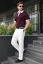 Plum Half Zipper Polo Collar Knitwear Men's T-Shirt E7501 - 5