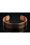 Copper Geometric Patterned Adjustable Cuff Bracelet - 3