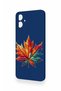 Samsung A06 Compatible Colorful Leaf Patterned Silicone Case - 4