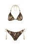 6619 Green Glitter Leopard Triangle Bikini Set - 4