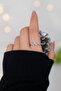 Silver Color Stone Leaf Detailed 2-Piece Women's Ring Set - 4