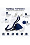 Men's Football Turf Shoes Lace-Up Soccer Training Shoes White/Navy Blue Size 40 - Model BX25085-4 - 6