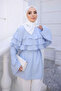 Baby Blue Tie-Waist Layered Shirt - 3