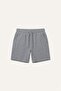 Regular Fit Elastic Tie-Waist Straight Leg Gray Shorts I4858Ax26Sm