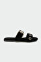 Randy Women's Black Suede Flat Slippers with Capsule Detail - 2