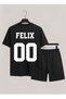 Straykids Felix Printed 100% Cotton Crewneck Children's Tshirt-Shorts K-Pop Dual Set