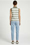 Sleeveless Polo Neck Striped T-Shirt - Green - 4