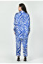 Modest Co-Ord Set Japanese Satin Blue Zebra Print Stylish Modest Western Wear - 6