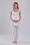 New Season Ecru Strappy Lace Special Design Summer 100% Cotton Maternity Pajama Set - 4