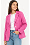 Girl's Fuchsia Color Blazer Jacket with Button Closure and Pockets - 2