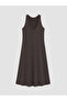 Lcw Vision Brown V-Neck A-Line Modal Blend Dress - 5