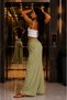 | | | The Luxury | | |   Women's High Waist Summer Linen Blend Elastic Waist Palazzo Pants - 2