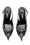 Women's High Heeled Special Stone Pointed Toe Buckle Open Back Evening Dress Shoes 14225 - 7