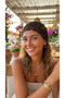 Women's Dark Brown Sequin Mesh Knitted Beanie Summer Bohemian Beach Hair Accessory