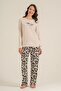Women's Better Than Yesterday Cream Long Sleeve Pajama Set Pc9299-S-V1