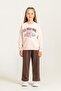 Girl's Printed Orange Long Sleeve Tracksuit Set Us2714-C-V1
