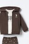 Embroidered Baby Girl Cardigan Brown Long Sleeve Pajama Set Usb3252-C-V2 - 5