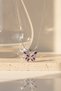 Gray Steel Necklace with Purple Stone Butterfly Figure for Women, Stylish and Elegant Design - 5