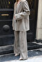 Side-Slit Jacket and Pants Suit - 3