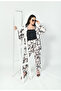 Abstract Geometric Line Art Co-Ord Set Japanese Satin Modest Wear