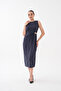 Yandan Brooched Pleated Pique Modal Dress - 2