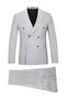 Gray Regular Fit Double Breasted Suit