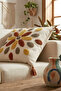 Buldan Handmade Cotton Punch Embroidered Cushion Cover - Decorative Pillowcase with Drop Pattern 42X42 cm - 6