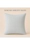 Light Blue Woven Cushion Cover 40X40 cm Checkered Patterned Zippered Decorative Pillowcase - 3