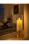 Flameless LED Candle Table Lamp with Glass Cover & Gold Base – Warm Flickering Decorative Light for Home and Office Decor - 3