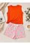 Women's Sleeveless Viscose Fabric Pajama Set with Bermuda Shorts - 3