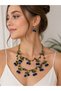 Authentic Cherry Blossom Leaf and Bead Detailed Necklace and Earring Set