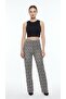 Women's Black and White Zigzag Patterned Cotton Lace Elastic Beach Pants