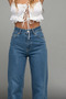 Women's Casual Wide-Leg Blue Jeans - 5