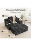 Boneless Chaise Lounge Chair Indoor, Corduroy Small Boneless Sleeper Sofa with 3 Pillows & Wide Armrest, Fluffy Comfy Chase Lounge Indoor, Compression Boneless Couch for Living Room - 3