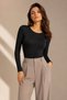 2-Pack Women's Cotton Long Sleeve Crew Neck Bottom Snap Fastener Badi Daily Flexible Comfortable Advantageous Body Set - 3