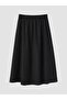 Black Plus Size Brode Skirt with Elastic Waist
