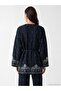 Lcw Everyday Navy Blue Shawl Collar Patterned Women's Cardigan - 4