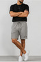 Men's Black Gray 2-Piece Combed Cotton Above Knee Shorts Basketball Football Fitness Sports Exercise Running Bermuda - 5