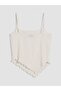 Lcw Vision Beige Asymmetrical Cut Women's Tank Top with Rope Straps - 7