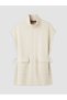 Lcw Modest Beige High Collar Oversize Drawstring Women's Vest
