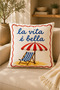 Mediterranean Themed Decorative Throw Pillow Cover Set – Amalfi, Lemon, Ciao Bella Printed 6-Piece Combination (Double Pack) - 8