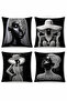 Black Pearl Women's Patterned 4-Piece Throw Pillow Cover Set - 3