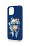 iPhone 12-12Pro Compatible Blue Ribbon Flower Pattern Silicone Case - 4