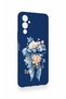 Tecno Pova Neo 4 Compatible Blue Ribbon Flower Patterned Silicone Case - 3