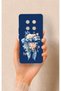 حافظة سيليكون متوافقة مع هاتف Honor Magic 7 Lite 5G بنمط زهور وشريط أزرق