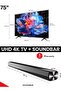 75-Inch P6K UHD LED 4K Smart TV + 2.0 Channel Premium Soundbar | Google TV, AiPQ Processor - 2