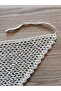 Hand Knitted Cream Color Glittery Silver Sequin Flexible Summer Bandana - 3