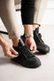 Lace-Up Knitwear Men's Casual Shoes Black (Black Sole) - 5